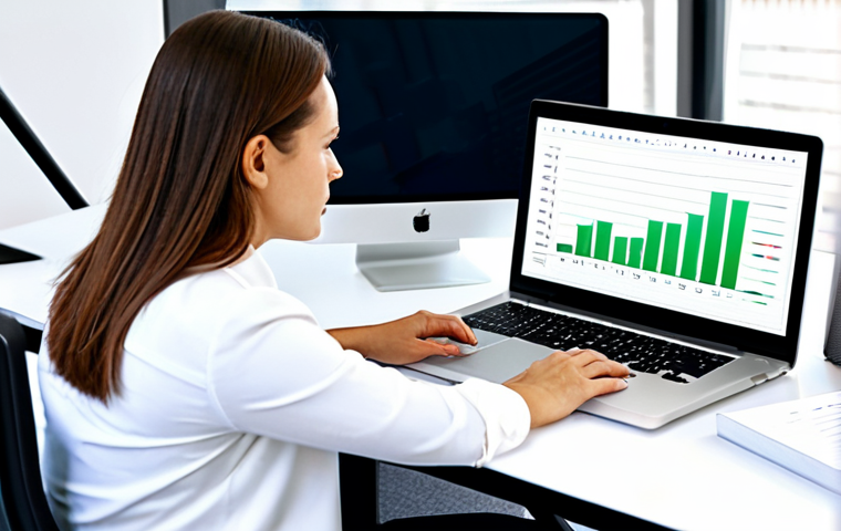 Focused Workspace**
"A professional woman working at a clean, minimalist desk in a bright, modern office, fully clothed in business casual attire, focused on a laptop screen displaying data charts, surrounded by organized documents, natural lighting, safe for work, appropriate content, professional environment, perfect anatomy, well-formed hands, correct proportions, family-friendly, detailed textures, high resolution."
**