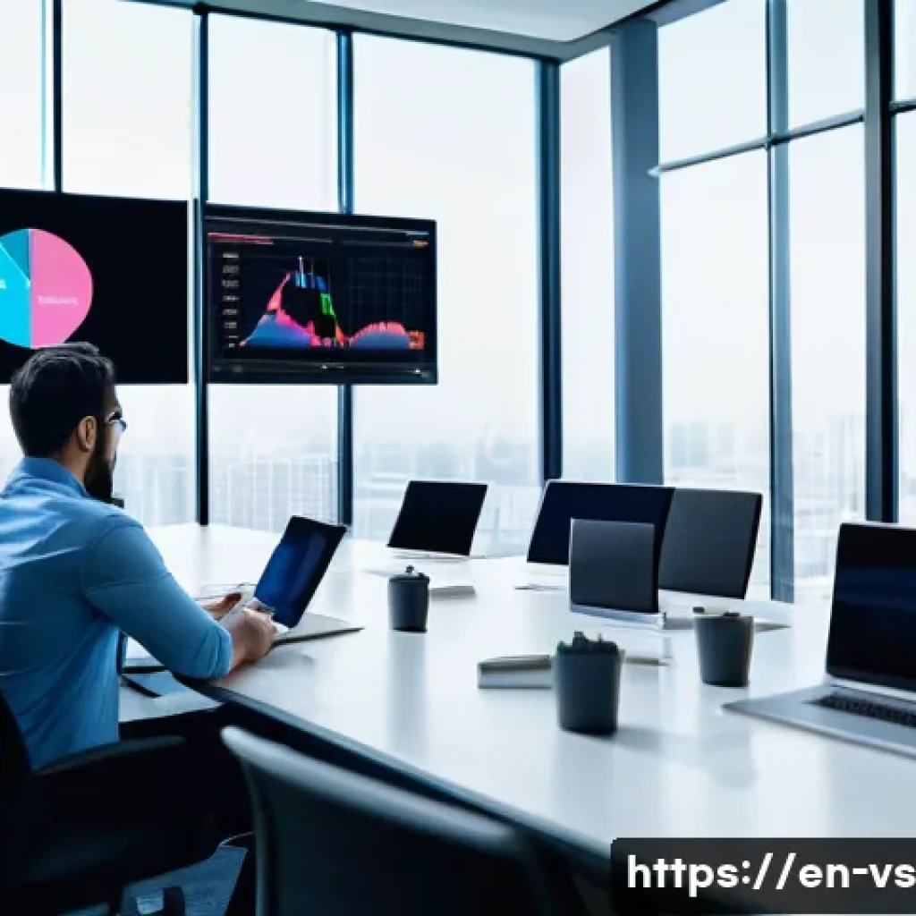 수렴적 사고의 다양한 적용 사례 탐구 - A modern corporate meeting room with diverse business professionals engaged in strategic planning; l...
